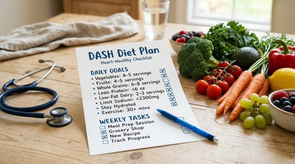 고혈압 예방을 위한 DASH 식단 실천 체크리스트 이미지