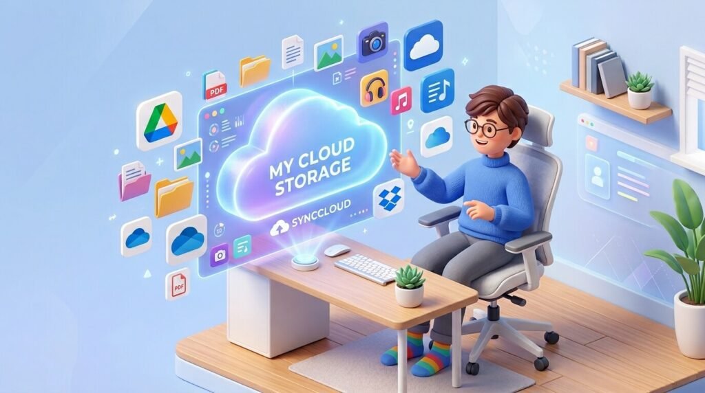 클라우드 스토리지 비교 분석 가이드 일러스트