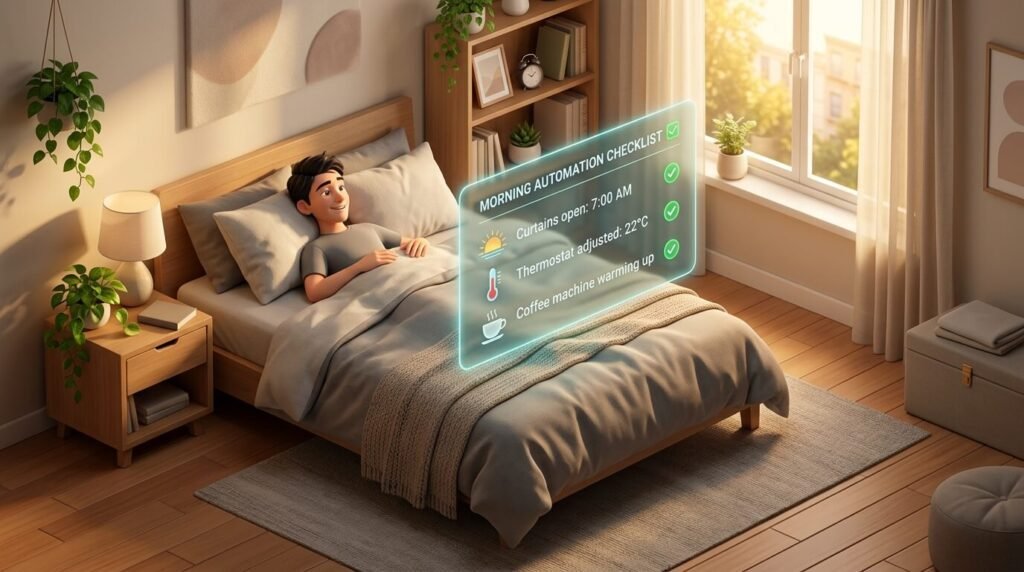 스마트 홈 구축을 위해 콘센트에 스마트 플러그를 연결하고 가전을 제어하는 실전 이미지